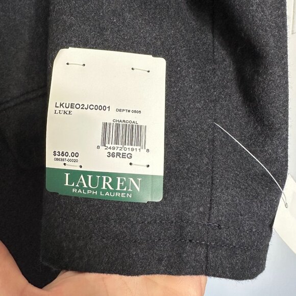 Ralph Lauren Luke Peacoat Size 36 Reg Gray Wool Blend Lined Classic - Picture 4 of 13